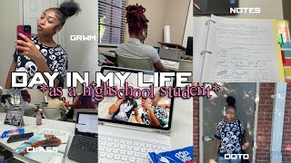 DAY IN MY LIFE as a highschool student | grwm, class, ootd, notes etc.