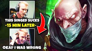 PRO PLAYER ZVEN RAGES ALL GAME... THEN I CARRY HIM WITH SINGED