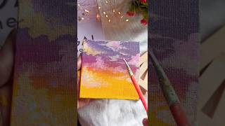 Mini Canvas Sunset Sky Paining| Sunset sky painting#painting#acrylicpainting