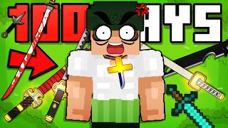 I Spent 100 Days Only USING SWORDS In One piece Minecraft!