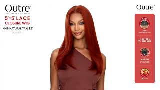 Outre 5"x5" Lace Closure Wig 100% Human Hair Blend - HHB-Natural Yaki 22"