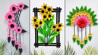 3 Amazing Paper craft for home decoration | Diy paper wall hanging craft  | Paper flower wall decor