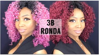 #92 - SAME WIG, TWO COLOURS, Zury Sis Sister 3B Ronda Lace Part CURLY  Wig ROSE PINK BURGUNDY