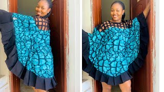 SEWING TUTORIAL: How to CUT and SEW Short BUBU/BUTTERFLY GOWN with BASKET NECkLINE with SIDE PLEATED