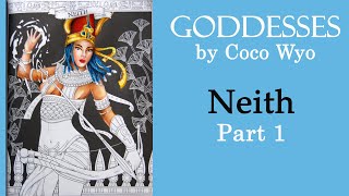 Neith. Part 1 #Coloring with Polychromos in 'Goddesses' by Coco Wyo #adultcoloring