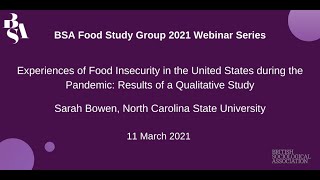 Experiences of Food Insecurity in the United States during the Pandemic