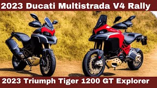 Ducati Multistrada V4 Rally Vs Triumph Tiger 1200 GT Explorer 2023 - Ultimate Adventure Showdown!