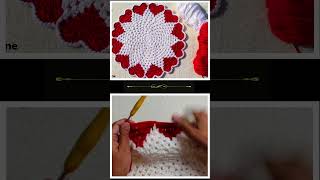 Crochet Doily for Valentine. Complete Tutorial on this Channel #Shorts