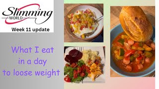 Slimming World What I eat in a day to loose weight Week 11 update - slow cooker dinner idea