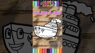 #shorts Drawing and Coling A Ship #drawing