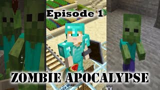 Ep1 - Mincraft Zombie Apocalypse - LIFE OF MINECRAFT     #SHORTS