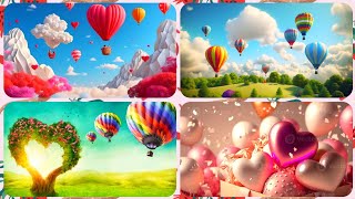 Nature Ballons Heart Shape Beautiful Background @Nature Beautiful Wallpapers