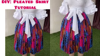 Pleated Skirt Tutorial / How to make Knife pleats on Fabrics