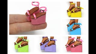 DIY Miniature Craft - Mini Doll Platform Wedge Shoes