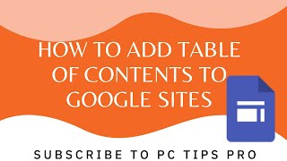 How to Add Table of Contents to Google Sites | Google Sites Tutorials