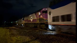 MBTA 1028 Leads Amtrak 697 at Old Orchard Beach - 7/29/2023