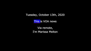 VOA News for Tuesday, October 13th, 2020