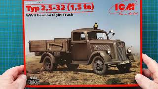 ICM 1/35 Typ 2.5 - 32 (1.5 to) WW2 German Light Truck - Kit Review