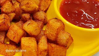 QUICK & CRISPY EVENING SNACK FOR KIDS || JUST 2 INGREDIENT TASTY SNACKS || CRISPY POTATO CUBES