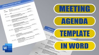 Create a Meeting Agenda Template in Word - Easy Tutorial