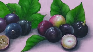 Pintura de jabuticaba em tecido