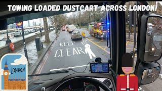 TOWING A LOADED DUSTCART ACROSS LONDON! UK HEAVY RECOVERY!