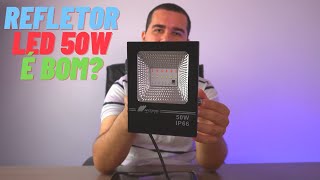 Refletor LED 50W colorido com controle é bom para vídeos?