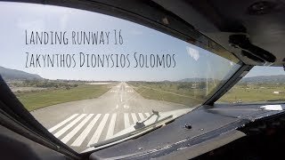 Approach and landing runway 16 Zakynthos Dionysios Solomos (ZTH LGZA)