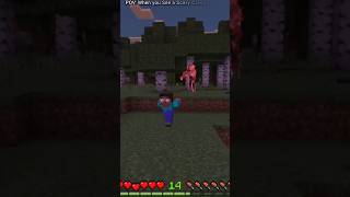 POV : When you See a Scary Creepy Zombie in the Woods at Night #shorts #minecraft #minecraftzombie