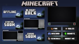 Minecraft Night Animated Twitch Stream Overlay [FREE VERSION AVAILABLE]