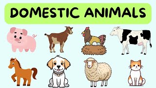 DOMESTIC ANIMALS NAME kids video | Learn Domestic Animals Sounds and Names For Kids And Toddlers