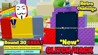 *New* OP GLITCH/HACK! Hackers Taking Over Retro Challenge (ROUND 30 EASILY) (Bee Swarm Simulator)