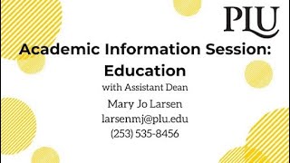 Academic Info Session: Education