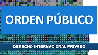 Orden Público Internacional