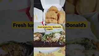 McDonald's nuggets,fries and fresh lumpia for lunch#shortvedio #short #mcdonalds