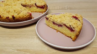 Schneller Pflaumenkuchen mit Streuseln (Zwetschgenkuchen) | Quick Plum Cake with Crumble (Plum Cake)