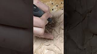 Using the reverse inverted cone diamond taper burr to undercut and shape - Dremel power carving