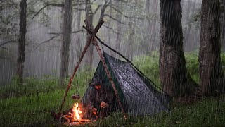 Solo Camping in the Rain: Cozy Shelter Building and Campfire Skills