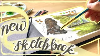 Starting A New Sketchbook 🎨 | paint with me | gouache