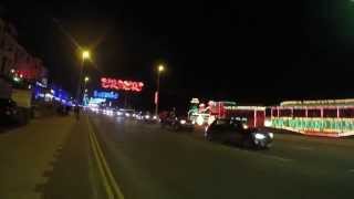 BLACKPOOL PROMENADE AT NIGHT PART 2 OF 2 DURING THE ILLUMINATIONS 2015 IN 4K