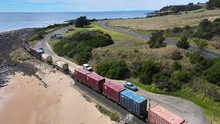 Tasmanian Coastal Trains From Above