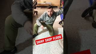 Go with a shiny shop floor so dust won’t stick #woodshop #carpenter #construction #shorts #shop