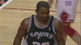 Michael Jordan win the game with defensive ！NBA RS 1997.11.3 San Antonio Spurs at Chicago Bulls 2OT