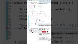 Iterating over Set using Iterator #shorts #youtubeshorts #javatcoding