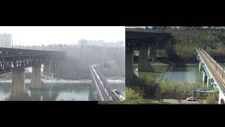 Edmonton High Level & LRT Bridge in Winter vs Fall