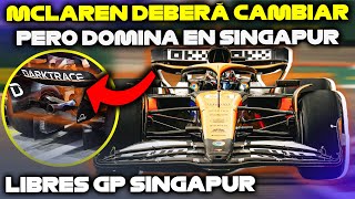 McLaren deberá cambiar el ala, pero domina en Singapur