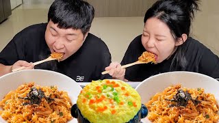 김치볶음밥&계란찜 먹방ㅣKimchi bokkeumbapㅣSteamed eggsㅣReality mukbangㅣReal soundㅣEating show