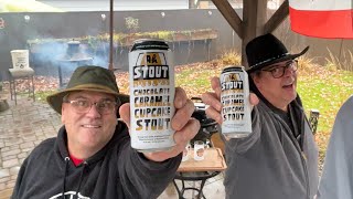 Dan and I trying the Ah Stout from Sawdust City Brewing