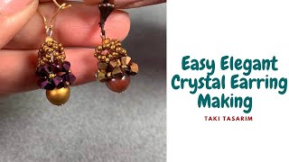 Easy elegant crystal earring making / Darling beads