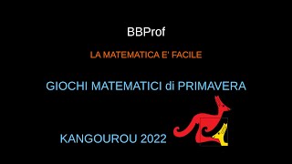 Giochi matematici di primavera kangourou 2022